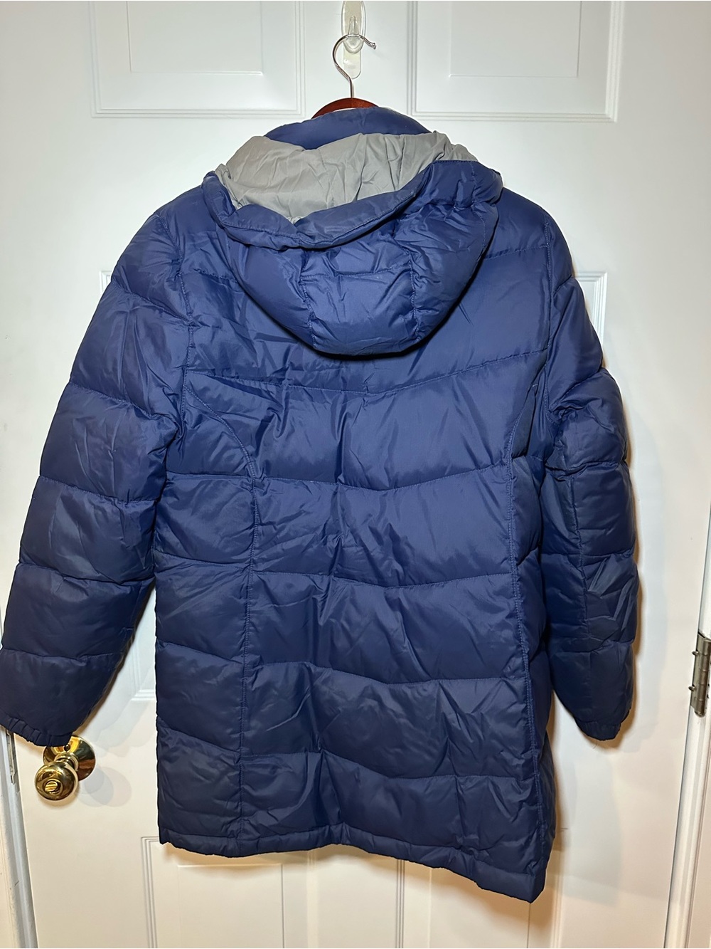 L.L.Bean Goose Down Hooded Puffer Coat Navy Women’s Small - Picture 3 of 9